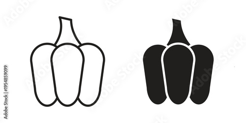 Capsicum icon concept design set. Icon Element For Design