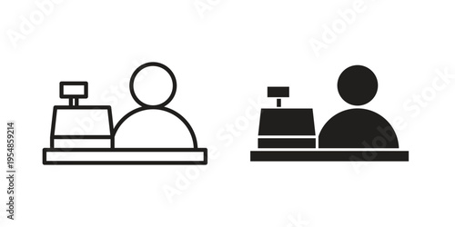 Cashier icon concept design set. Icon Element For Design