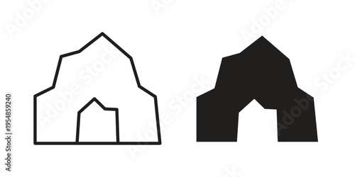 cave icon concept design set. Icon Element For Design