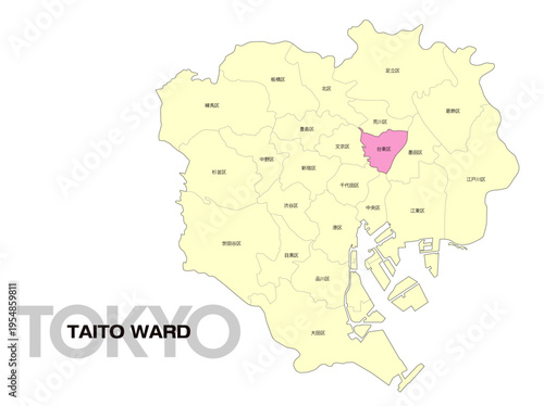 東京都台東区の位置地図 区名有り 01