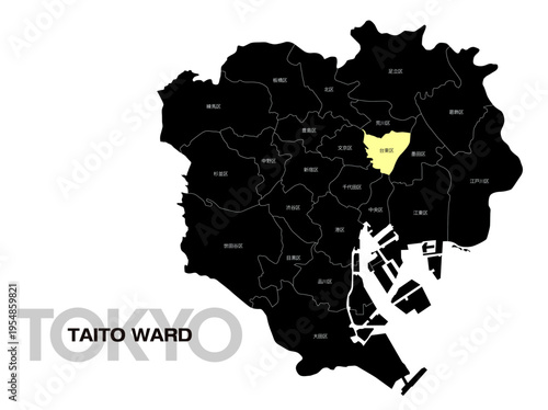 東京都台東区の位置地図 区名有り 03