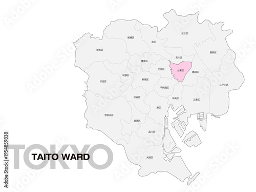 東京都台東区の位置地図 区名有り 02