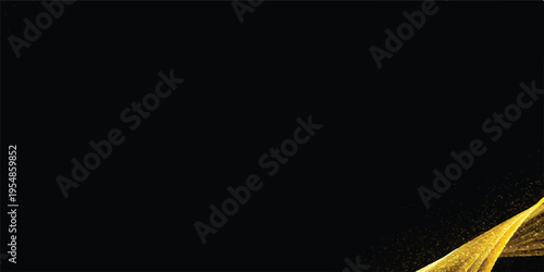 Dark background with golden glitter swirl: abstract luxury texture for festive occasions with graphic resource