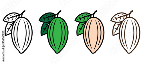 four stages of banana ripening process isolated on white background