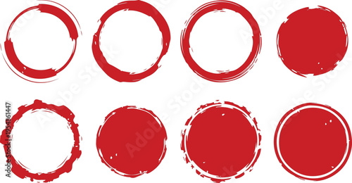 Red of eight hollow and solid hearts arranged in two rows red hearts hollow hearts heart shapes desi