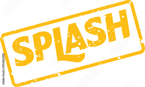 Vivid yellow stamp with SPLASH text implying a sudden impact or vibrant effect