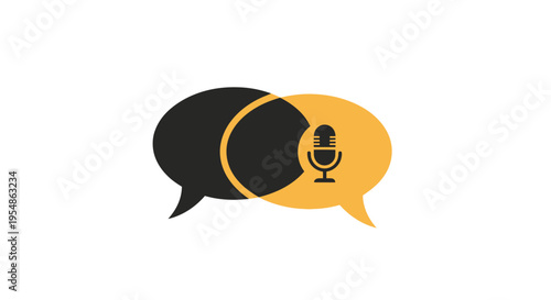 speech bubbles with microphone icon