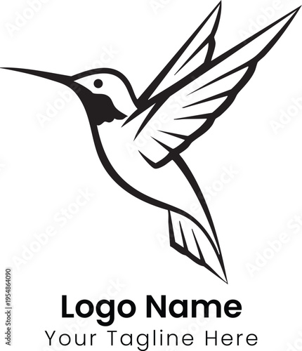 A hummingbird in flight showcases its long beak and spread wings clearly.