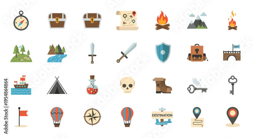 adventure travel icons