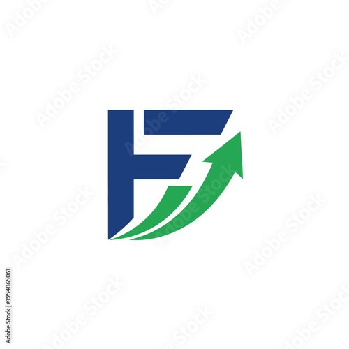 Financial Growth Abstract Logo Design with Upward Arrow and Letter F