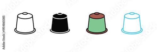 Single Serve Coffee Capsule Icon for Espresso Pods, Café Beverages, and Kitchen Appliance Accessories. Symbol Vector Illustration.