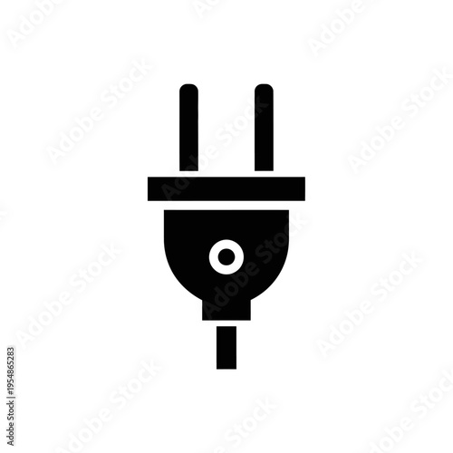 Black electrical plug icon representing power connection and energy transfer