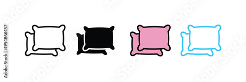 Soft Bed Pillow Icon for Sleep Comfort, Bedroom Furniture, and Relaxation Lifestyle. Symbol Vector Illustration.