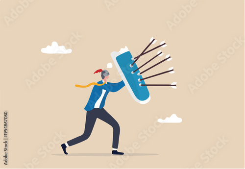 Shield protection from threats, security attack or business risk, insurance or safety guard to protect from threatening concept, strong businessman with armor and shield to protect from bow