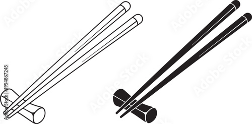 Black and white of four stylized pencils with metal ferrules and erasers graphite pencil desi