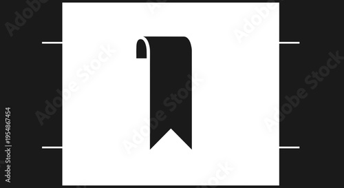 Black bookmark on white background 1.