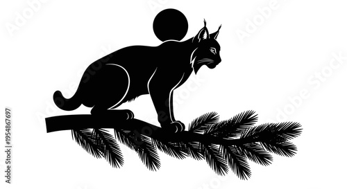 Black cat on tree branch 1.