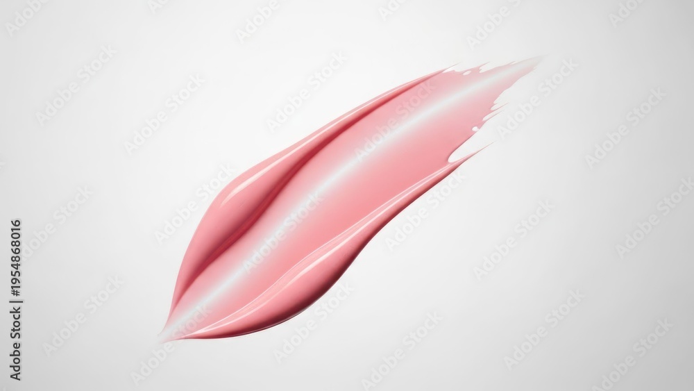 Fototapeta premium Pink cosmetic stroke, angled, glossy sheen, against soft gradient background