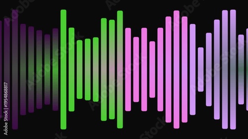 Colorful Digital Audio Equalizer Sound Wave on Black Background