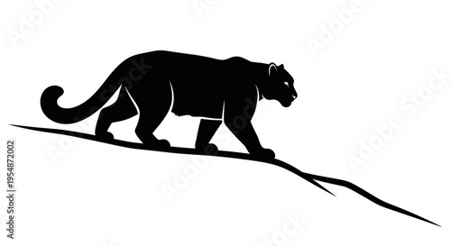 Black Panther Silhouette Walking 2.