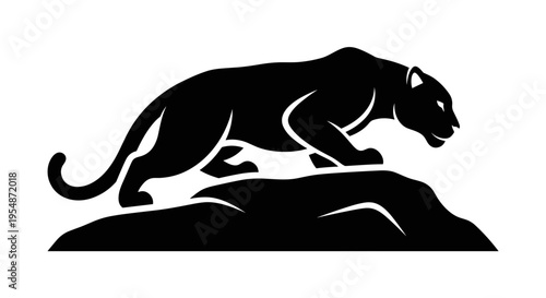 Black Panther Silhouette Walking.