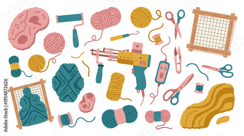 Handmade Tufting Craft Supplies and Tools Collection