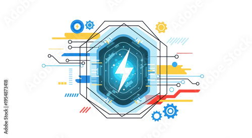 Electricity Bolt Energy Concept Symbol.