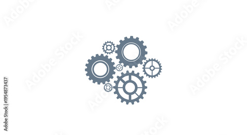 Set of 7 industrial gear icons vector