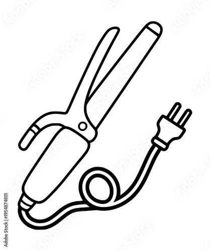 Curling iron illustration vector