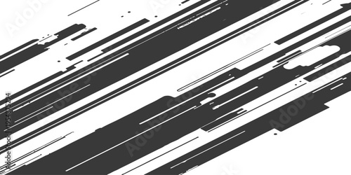 An abstract black and white grunge background features a steel metal texture with a linear pattern design for a business banner or book art illustration