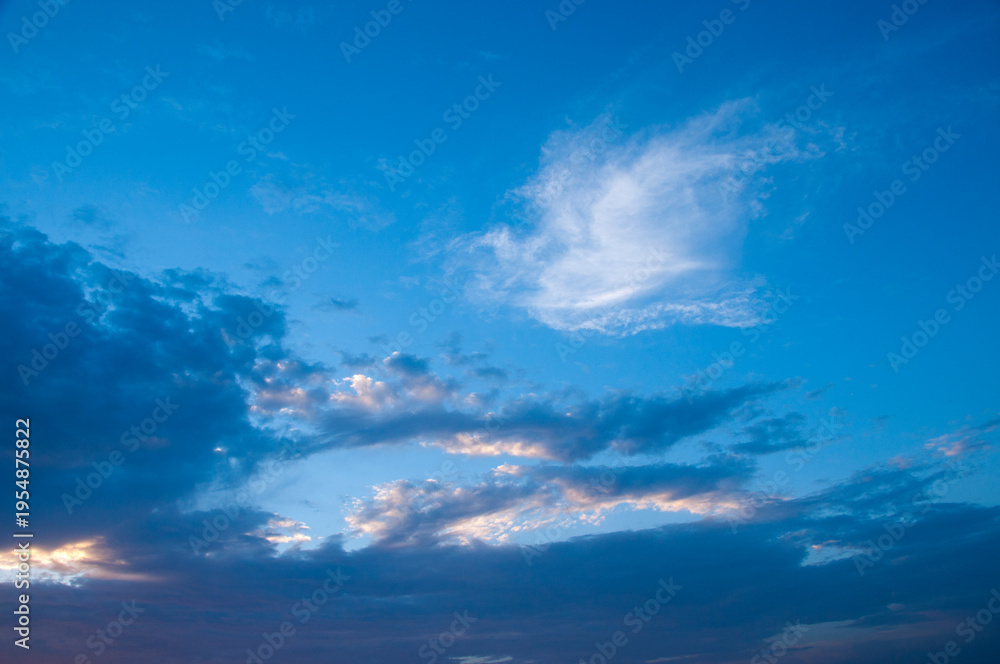 Obraz premium Abstract sunset and sunrise with clouds, Background.