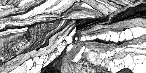 Vintage strata stone texture background. old black grunge natural rock detail.