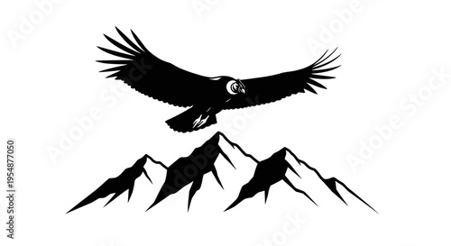Eagle flying over mountains 2.