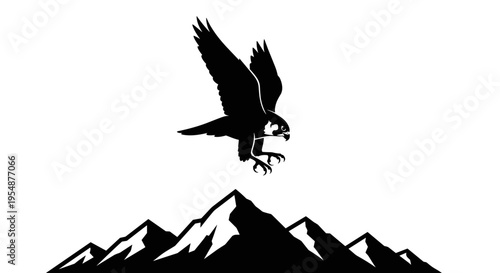 Eagle flying over mountains 3.
