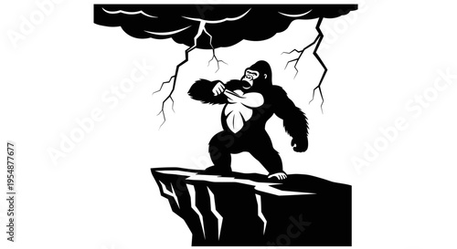 Gorilla on Cliff Edge Storm.