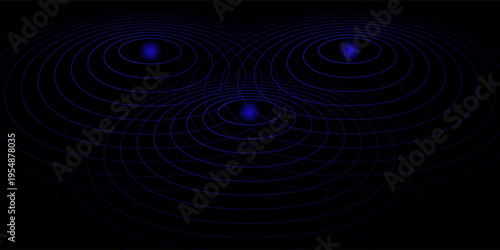 Radio Wave illustration effects on Green Screen background. circle waves in white background.