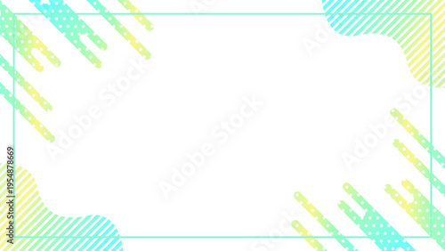 ネオンカラーの抽象的な幾何学模様のフレーム 16:9サイズ