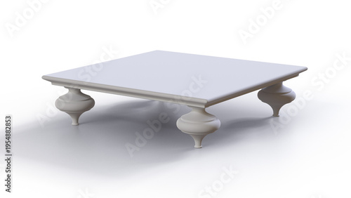 Coffee Table Wood 3D Rendering 