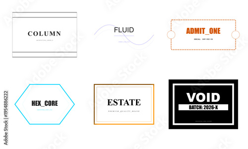 Set of 6 ticket and label vector icons