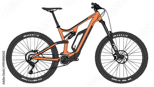 "A professional, high-resolution 3D photorealistic render of a 2026 Yamaha YDX-MORO 07 Electric Mountain Bike (e-MTB), isolated on a pure white background. The bike features the iconic Yamaha 'Dual Tw