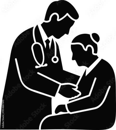 A doctor and patient shaking hands