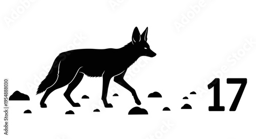 Black silhouette of a dog.