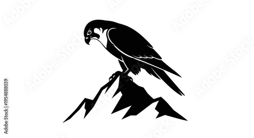 Black silhouette of a falcon.