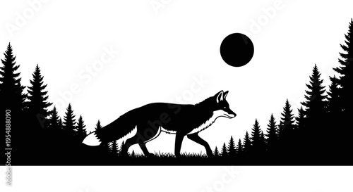 Black silhouette of a fox 3.