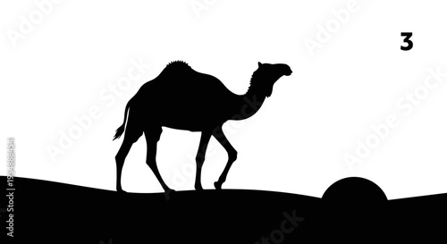 Black silhouette of camel 1.