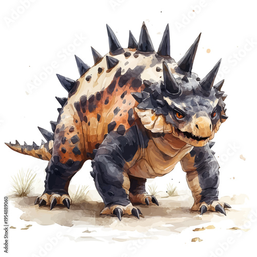 Thorny Devil, watercolor illustration vector, isolated on a white background.