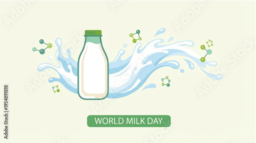 World Milk Day banner for celebration with a poster graphic design.