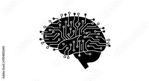 Artificial Intelligence Brain Circuitry Icon