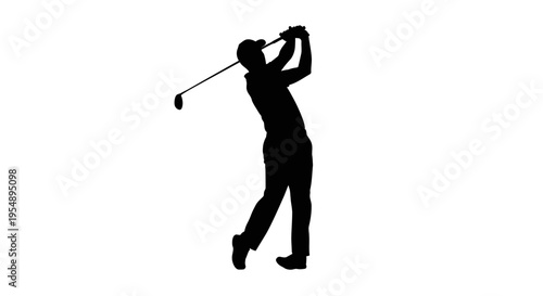Silhouette of a Golfer Swinging a Club