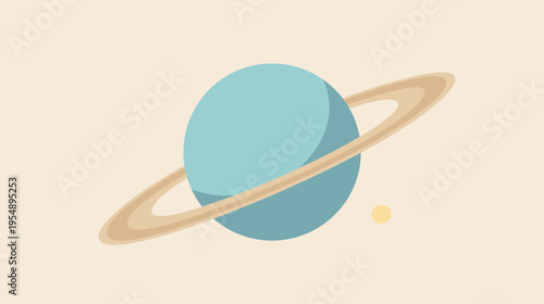 Uranus Illustration, Outer Space, Digital Art, Cosmic Environment, Artistic Viewpoint, Astronomy Concept